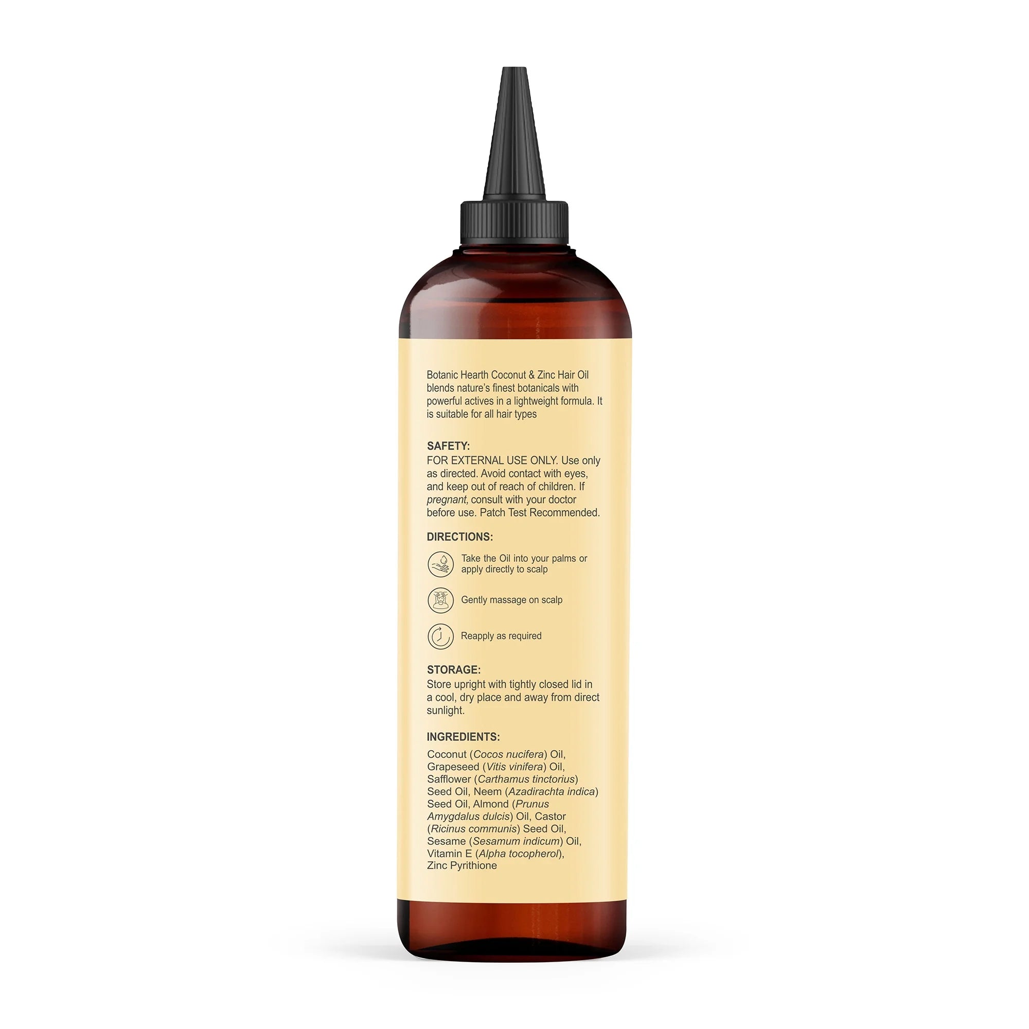 Coconut & Zinc Pyrithione Hair Oil (6.7 Fl Oz) | Moisturizing and Nourishing Hair Treatment for Dry Scalp and Healthy-Looking Hair | Paraben Free | Suitable for All Hair Types